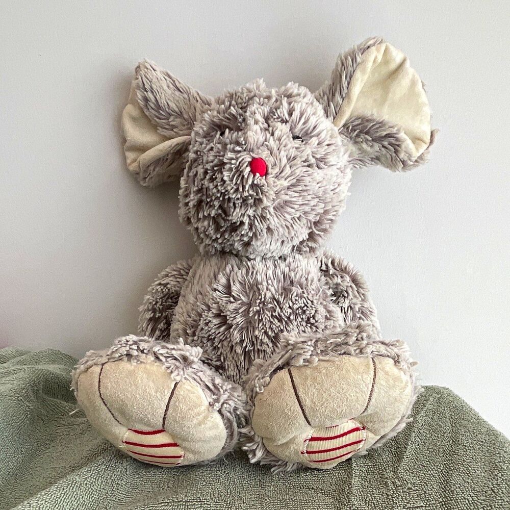 Rouge Kaloo Gray/Beige Mouse Plush Stuffed Animal Medium Washable
